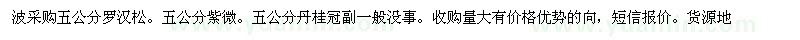 求購(gòu)五公分羅漢松、五公分紫微、五公分丹桂