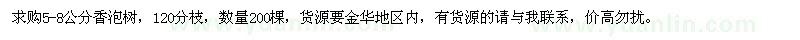 求購5-8公分香泡樹