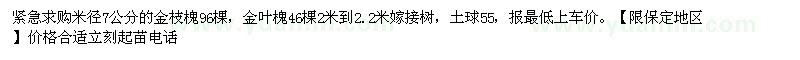 求購米徑7公分的金枝槐金葉槐