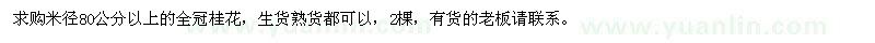求購米徑80公分以上的全冠桂花