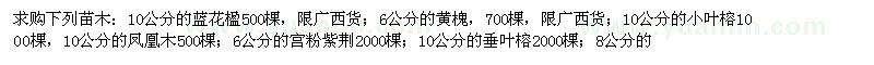 求購藍花楹、黃槐