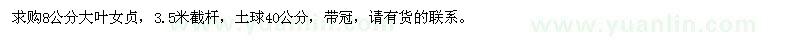 求購8公分大葉女貞