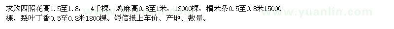 求購四照花、雞麻、糯米條、裂葉丁香