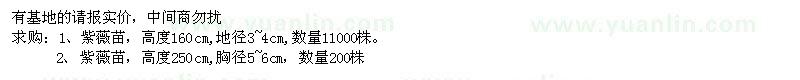 求購(gòu)紫薇11200株