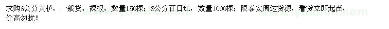 求購(gòu)6公分黃櫨、3公分百日紅