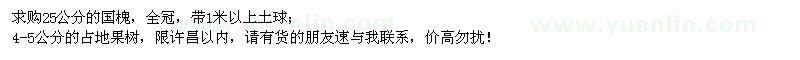 求購25公分的國槐、占地果樹
