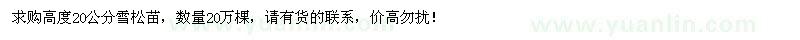 求購(gòu)高度20公分雪松苗20萬(wàn)棵