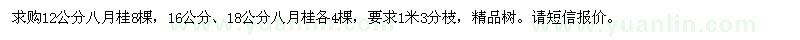求購12公分,16公分,18公分八月桂