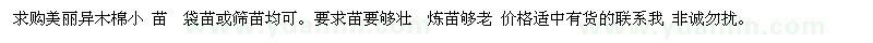 求購美麗異木棉袋苗