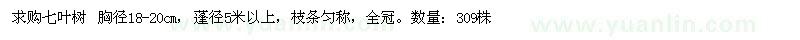 求購七葉樹胸徑18-20cm