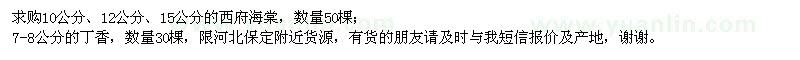 求購西府海棠、丁香