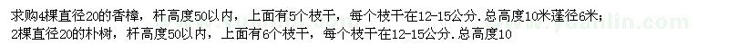 求購(gòu)香樟、樸樹(shù)