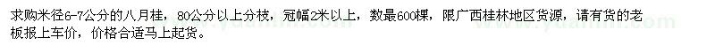 求購米徑6-7公分的八月桂
