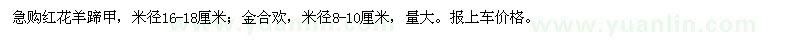 求購紅花羊蹄甲、金合歡