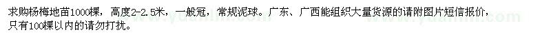 求購(gòu)楊梅地苗
