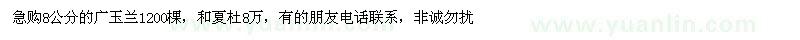 求購8公分的廣玉蘭、夏杜8萬 