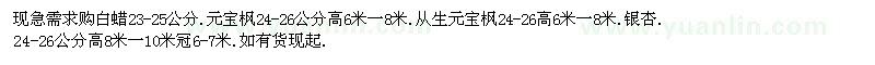 求購白蠟 元寶楓 銀杏