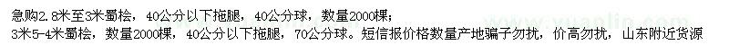 求購2.8-3米、3.5-4米蜀檜