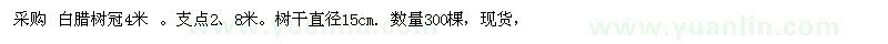 求購(gòu)白臘樹(shù)冠4米