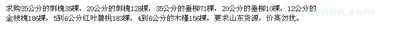 求購(gòu)刺槐、垂柳、金枝槐、紅葉碧桃、木槿