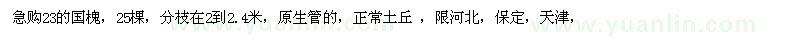 求購23的國槐，25棵 