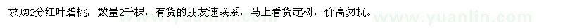 求購2分紅葉碧桃
