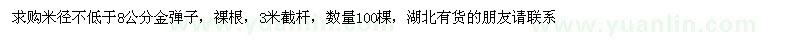 求購米徑不低于8公分金彈子