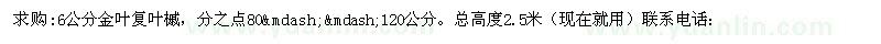求購金葉復(fù)葉槭