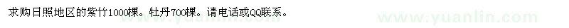求購紫竹、牡丹
