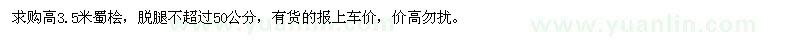 求購高3.5米蜀檜
