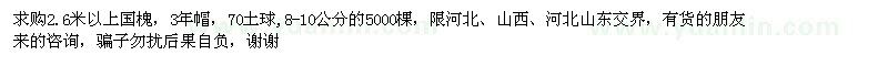 求購2.6米以上國槐