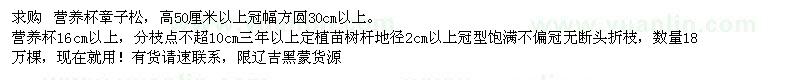 求購營養(yǎng)杯章子松 