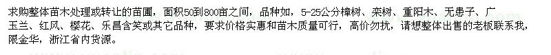 求購(gòu)5-25公分樟樹、欒樹、重陽(yáng)木、無(wú)患子等處理苗