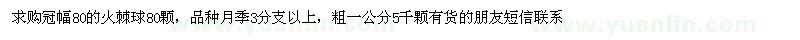 求購(gòu)冠幅80火棘球