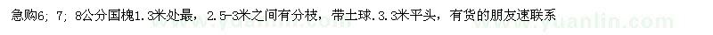 求購6、7、8公分國槐