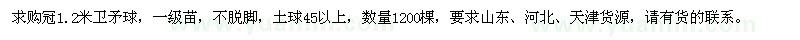 求購冠1.2米衛(wèi)矛球