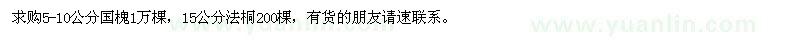 求購5-10公分國槐,15公分法桐