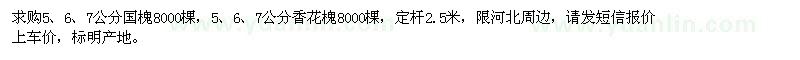 求購5、6、7公分國槐、香花槐