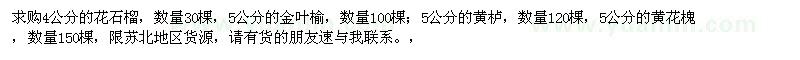 求購(gòu)花石榴,金葉榆,黃櫨,黃花槐