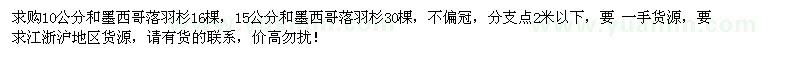 求購10公分和15公分墨西哥落羽杉