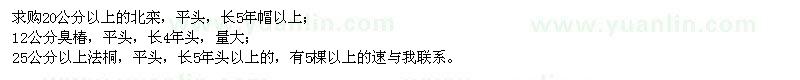 求購北欒、臭椿、法桐