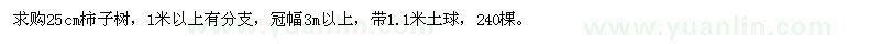 求購(gòu)25cm柿子樹(shù)