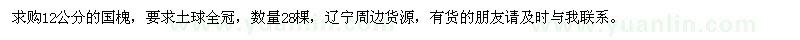 求購12公分的國槐