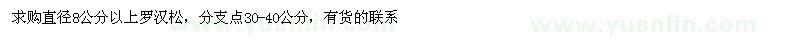 求購直徑8公分以上羅漢松
