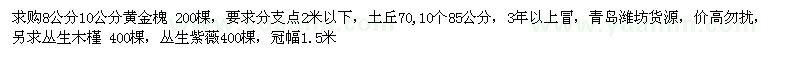 求購黃金槐、叢生木槿、叢生紫薇、叢生木槿 