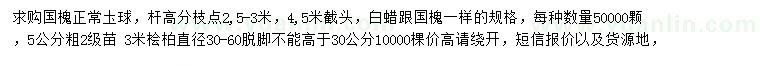 求購國槐、白蠟、檜柏 