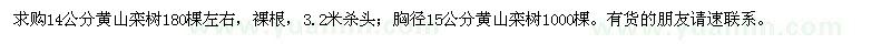 求購14、15公分黃山欒樹(shù)