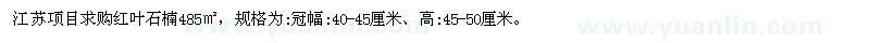 求購冠幅40-45公分紅葉石楠