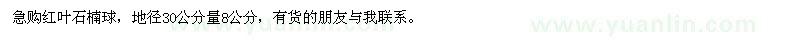 求購地徑30公分量8公分紅葉石楠