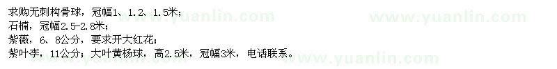 求購無刺構(gòu)骨球、紫薇、大葉黃楊球